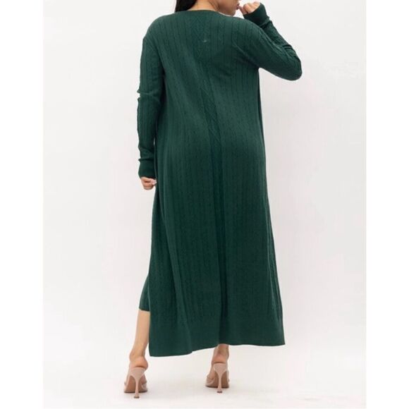 Hunter Green Knit Maxi Sweater Dress - Picture 3 of 16